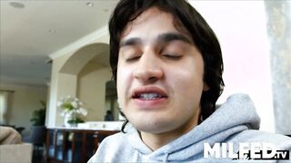 Busty Ebony Stepmom Pleasures Me Next to Pa