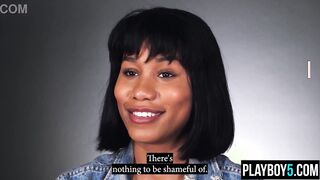 Black MILF Jenna Fox solo masturbation session with an orgasm